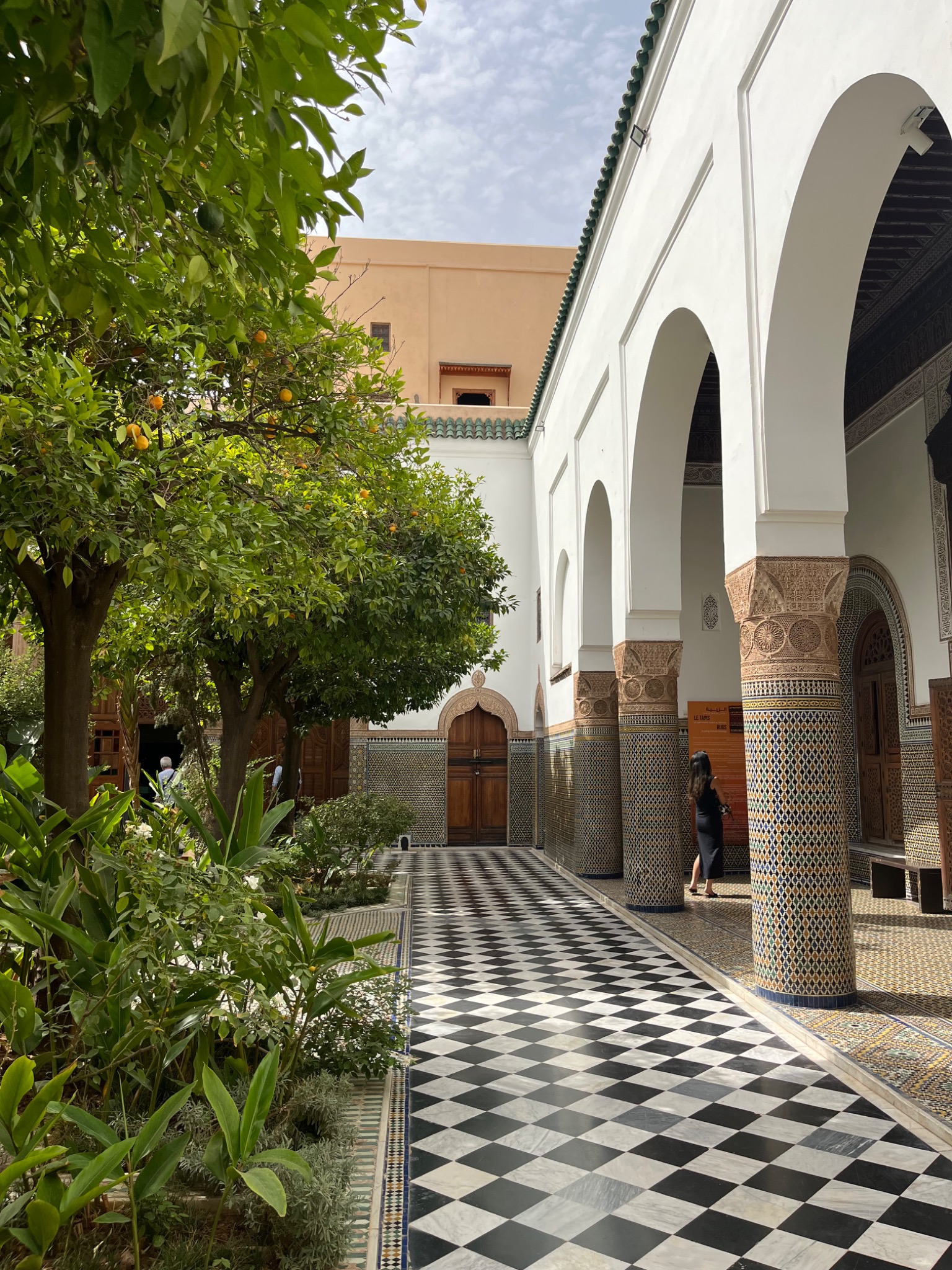 An architectural courtyard in Marrakech